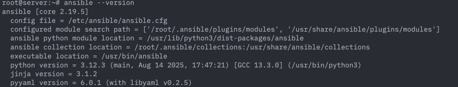 ansible version