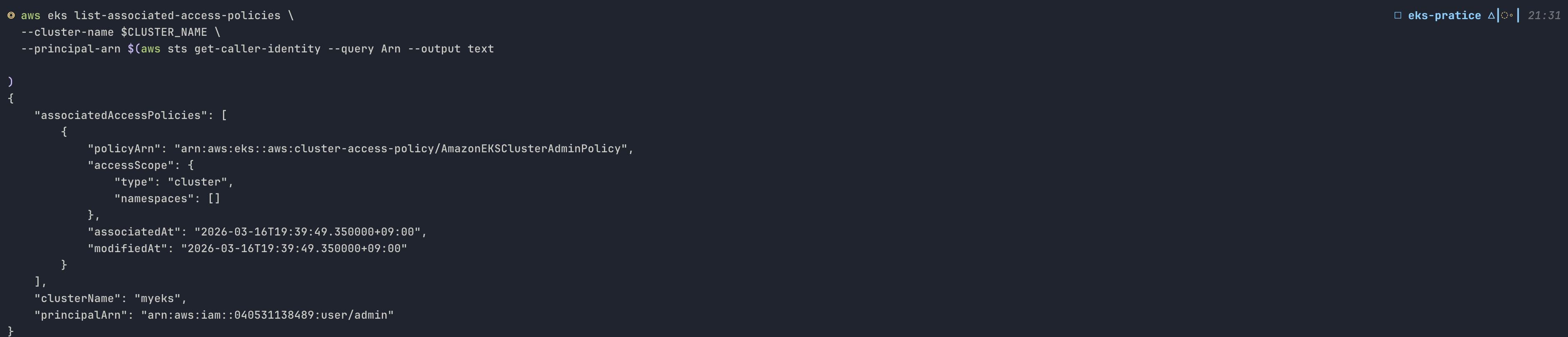 Access Entry 확인 결과